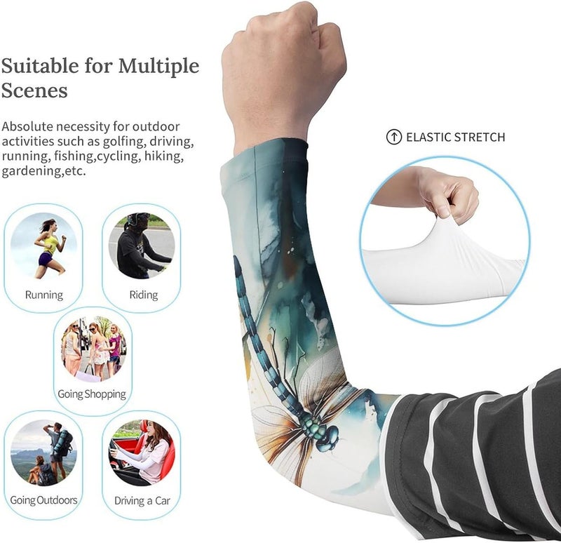 QiErDesign Marble Sports Compression Arm Sleeves for Men & Women - Youth Arm Sleeve Baseball Volleyball Sleeves & Basketball Sleeve - Image 2